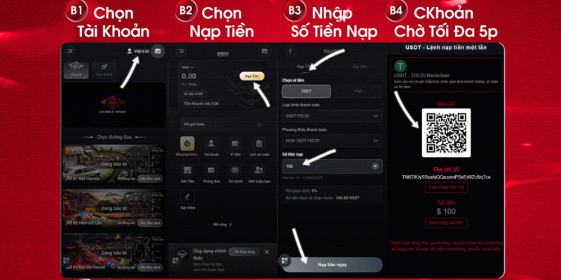 hướng dẫn nạp tiền usdt tại fungame